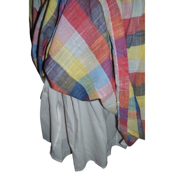 ModCloth Pink Floral Madras Dress – Sleeveless V-Neck Cottagecore Midi – Medium - Picture 5 of 11